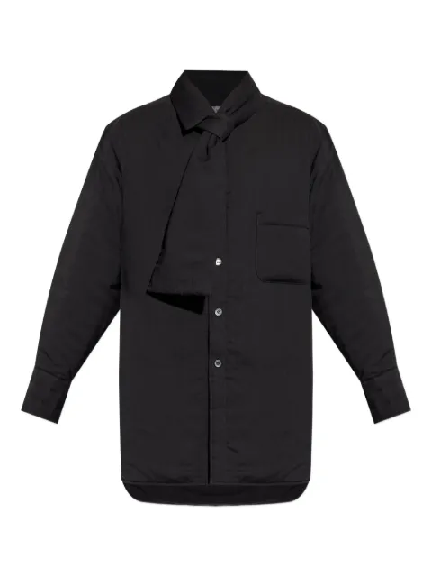 Yohji Yamamoto scarf-collar chest-pocket shirt Black HLB29215