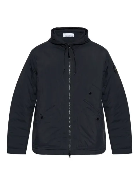Stone Island hooded patch-pocket jacket Black K2S154100018S0182