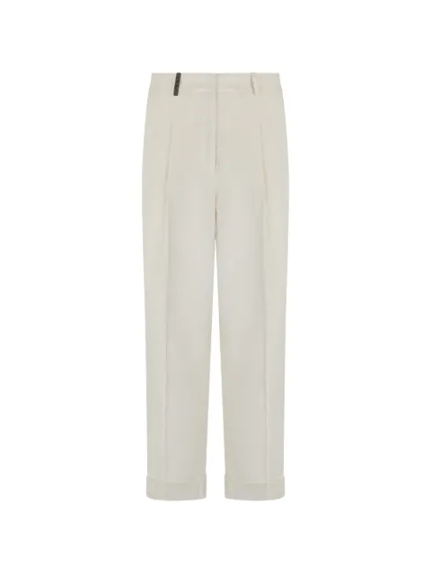 Peserico pleated-front cuffed-hem trousers Blue P04758H05212
