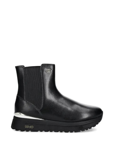 LIU JO logo plaque platform Chelsea boots Black BF5001PX241