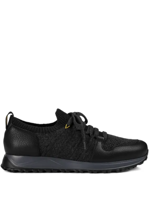 Doucal's wool-panelled leather sneakers Black DU3221SYDNPX783RN00