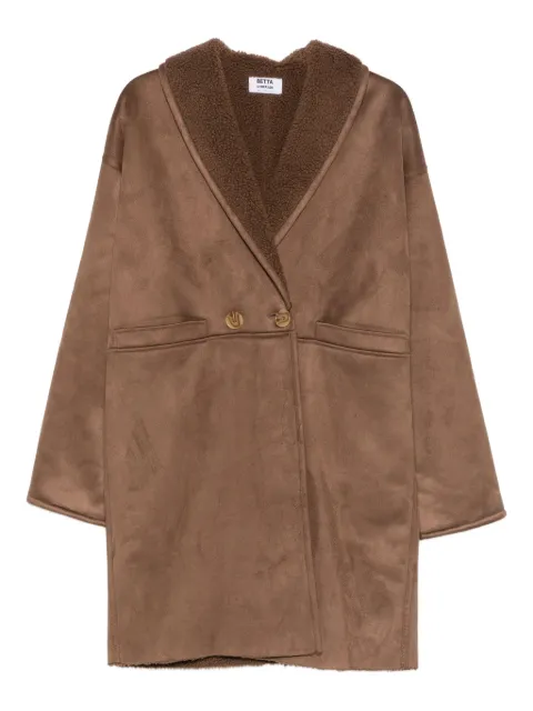 Betta Corradi double-breasted fleece-lined coat Brown A51368MONT
