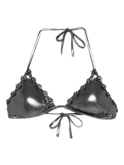Agent Provocateur flower-embellished bikini top Black APM1503001043