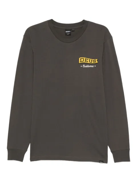Deus Ex Machina long-sleeve logo-print T-shirt Grey DMF258307