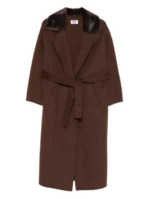 Betta Corradi panelled-collar belted coat Brown A51480W