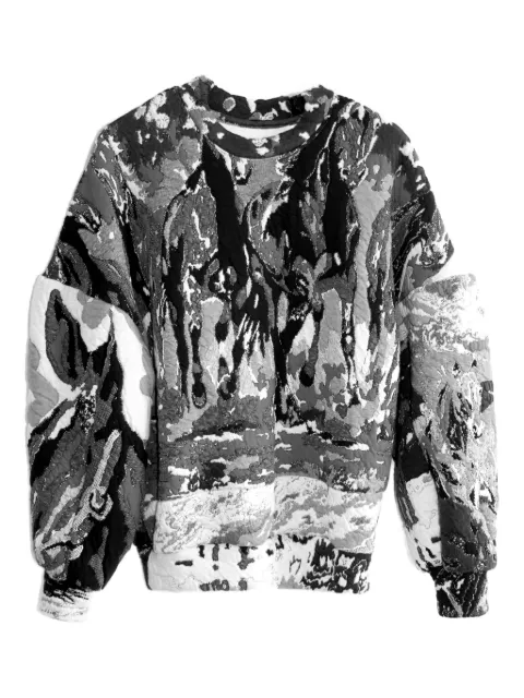 Anntian greyscale jacquard sweatshirt Black 1518X
