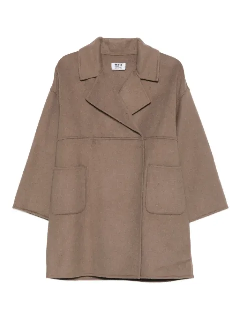 Betta Corradi patch-pocket lapel coat Neutrals A51434W