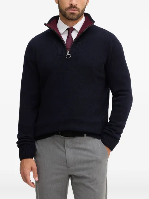 Barbour zip collar sweater Blue MKN0863