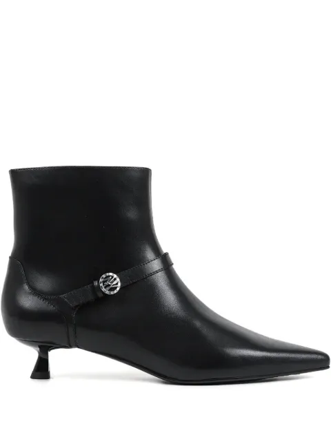 Karl Lagerfeld 40mm PASHA leather ankle boots Black KL30168