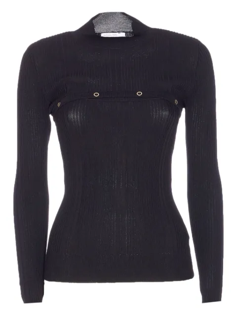 Patrizia Pepe ribbed button-detail top Black 8K0329K280K103