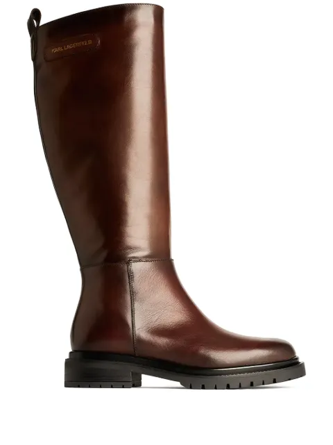Karl Lagerfeld logo-patch boots Brown KL47595