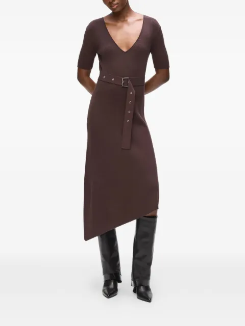 Karl Lagerfeld Belted V-neck midi dress Brown A4W13026101