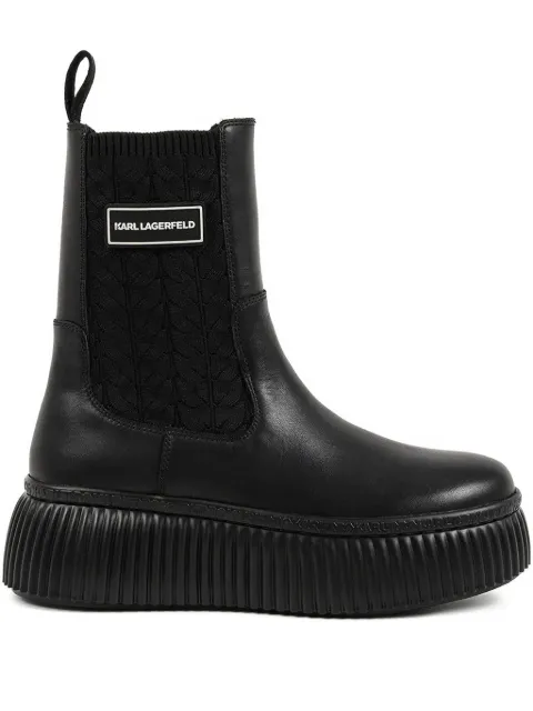 Karl Lagerfeld KREEPER LO ribbed platform boots Black KL42365