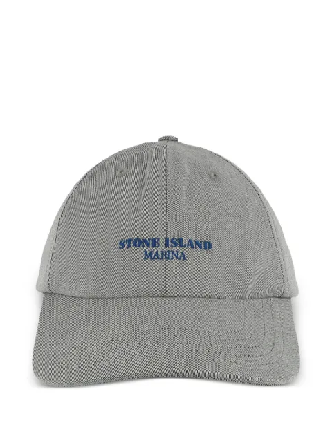 Stone Island logo-lettering baseball cap Grey K2S159100018S0X19