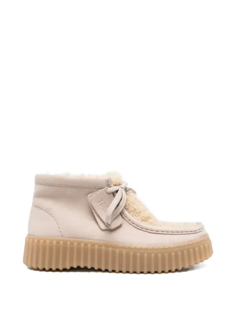 Clarks Torhill shearling-panel lace-up boots Neutrals 26182914