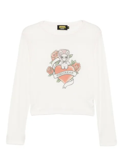 Mini Cream graphic-print T-shirt Neutrals 5FM629A