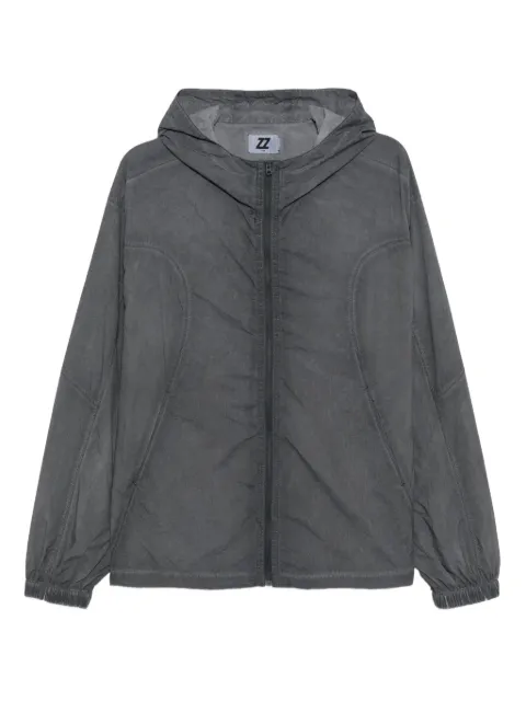izzue embroidered-slogan hooded jacket Grey IZXLJM00105XPCCX