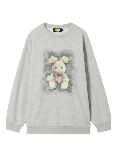 Mini Cream teddy-print sweatshirt Grey 5FM510B