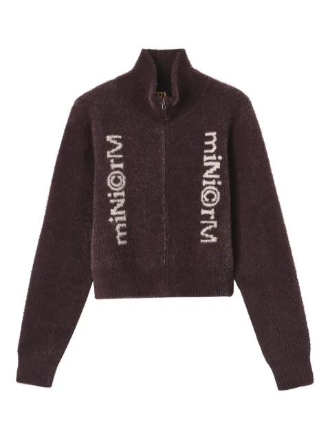 Mini Cream high-neck zip-front jacket Purple 5FM302B