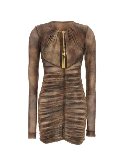 Elisabetta Franchi ruched mini dress Brown AB87757E2