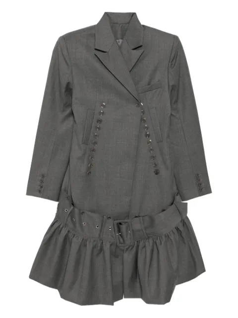 Rokh flared-hem coat Grey R8CA251