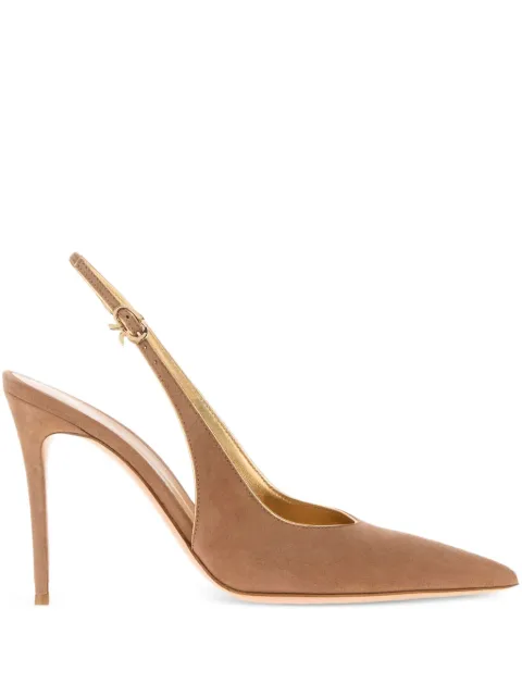 Gianvito Rossi 100mm Yves slingback suede pumps Neutrals G9553295RICXCK
