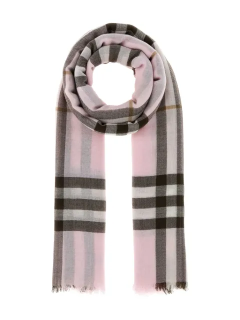 Burberry wide check wool scarf Pink 8114135