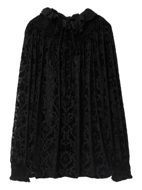 Burberry baroque silk blend velvet blouse Black 8116810
