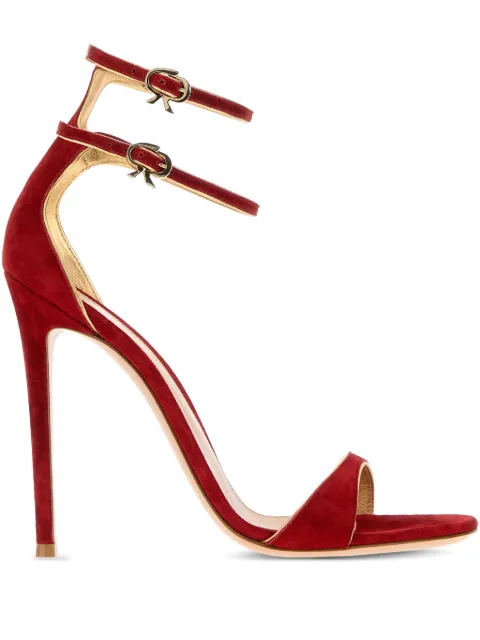 Gianvito Rossi 110mm double-buckle stiletto sandals Red G6175311RICXCK