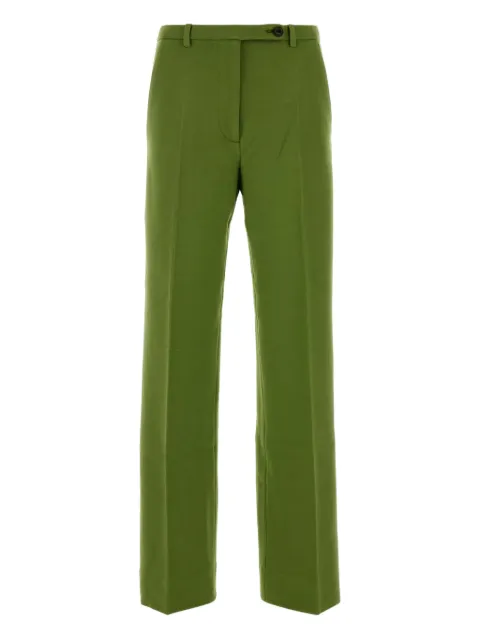 Miu Miu logo-patch trousers Green MP1931SOOO18FQ