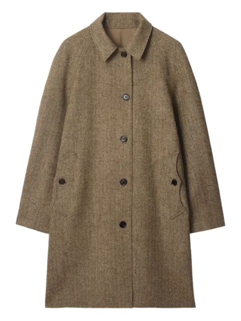 Burberry long herringbone wool Dual Burberry car coat Brown 8117693