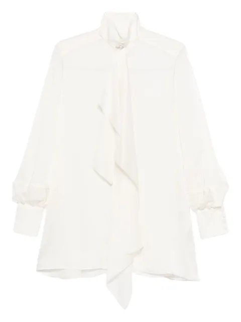 sacai ruffled high-neck blouse White 2507975