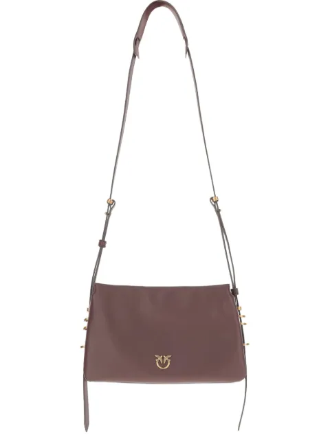 PINKO logo-detail calfskin crossbody bag Red 105883A0QOLA7Q