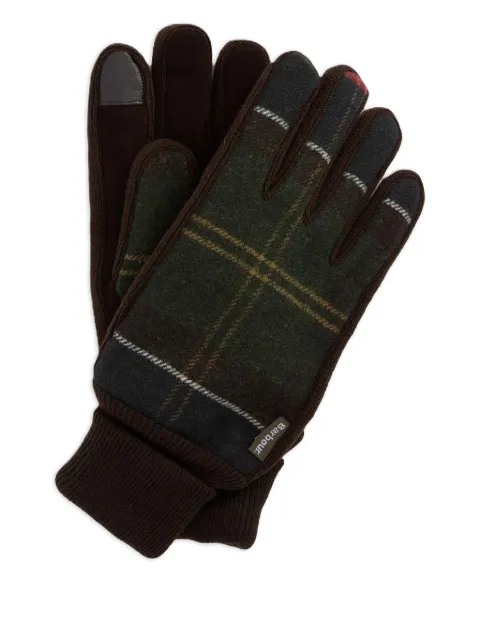 Barbour tartan-paneled gloves Brown MGL0144TN11