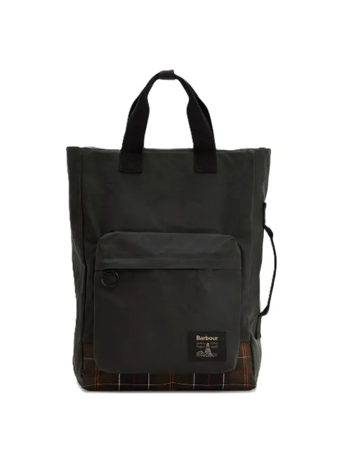 Barbour Field Wax tartan-trimmed backpack Black UBA0714SG91