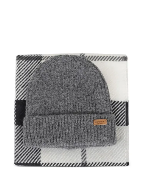 Barbour knitted beanie-scarf set Grey LGS0094GY31