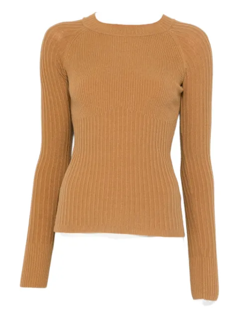 Patrizia Pepe ribbed fitted sweater Neutrals 2K0337K7S0B847