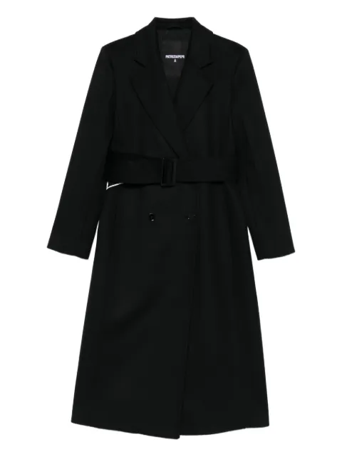 Patrizia Pepe belted single-breasted coat Black 2O0195A171