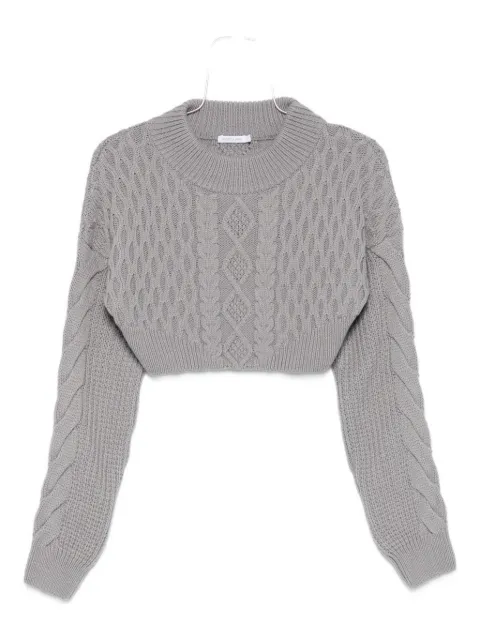 Patrizia Pepe cable-knit cropped sweater Grey 2K0333K217