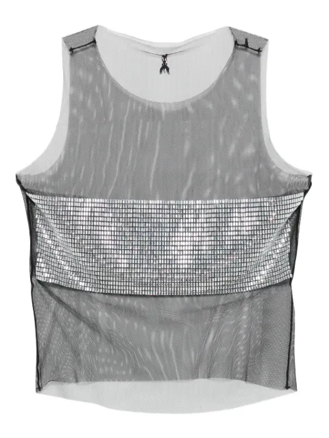 Patrizia Pepe rhinestone-embellished tank top Metallic 2M4503J338J