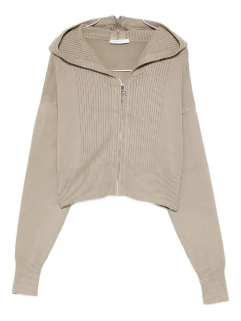 Patrizia Pepe hooded ribbed cardigan Neutrals 2K0339K207