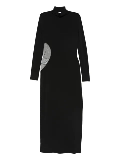 Patrizia Pepe high-neck rhinestone-embellished dress Black 2A2968J338J