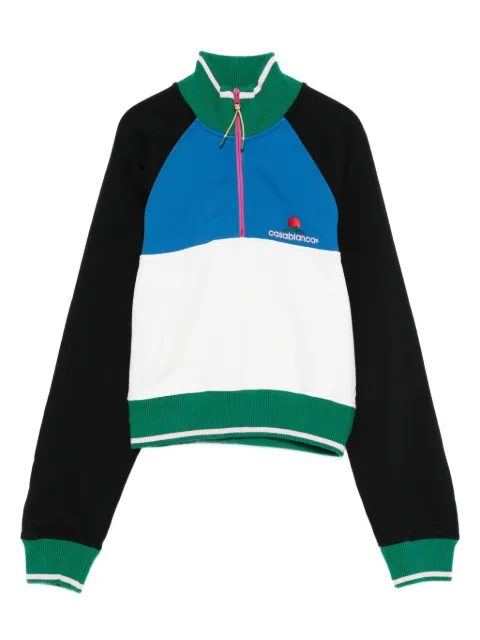 Casablanca colour-block quarter-zip sweatshirt White WPF25JTP328