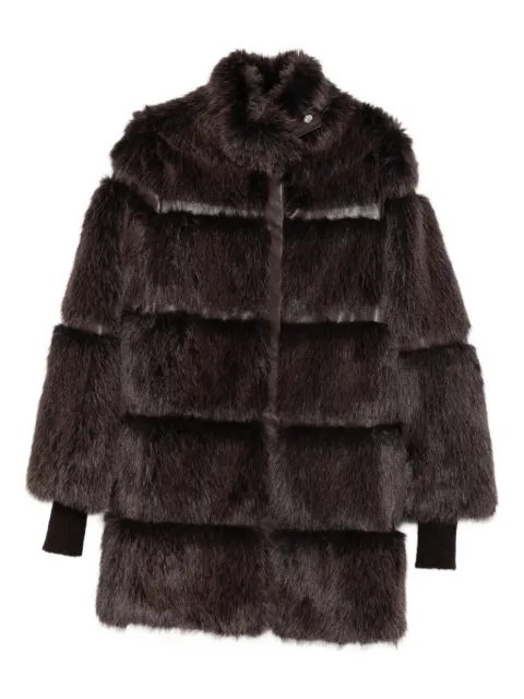 Patrizia Pepe faux fur midi jacket Brown 2O0175E077B857
