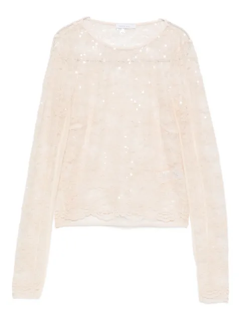 Patrizia Pepe sequin-embellished blouse Neutrals 2M4514J341W405