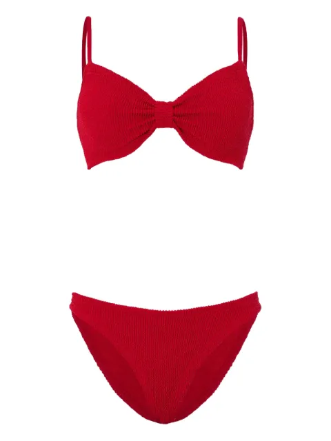 Hunza G Alicia crinkle-effect bikini Red ALICIABIKINI