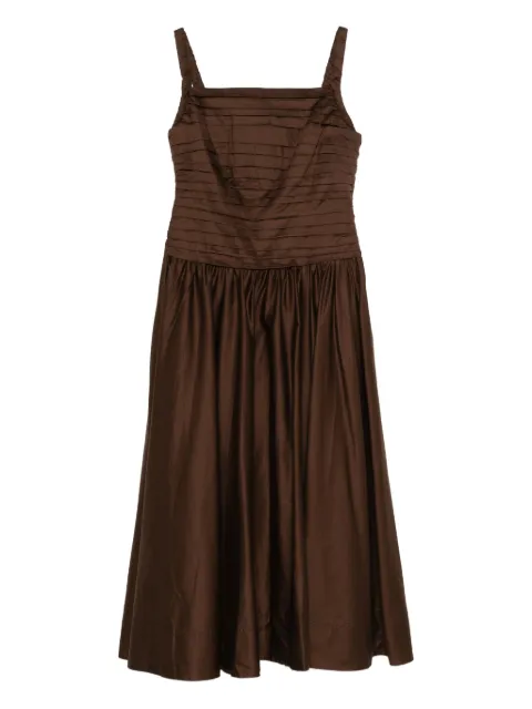 Aje Star pleated midi dress Brown 25SS5391