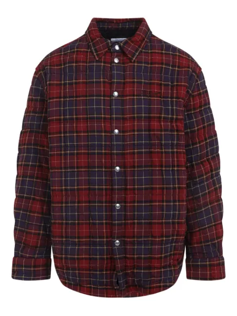 Off-White quilted plaid shirt jacket Red OMES01AF25FAB0022810