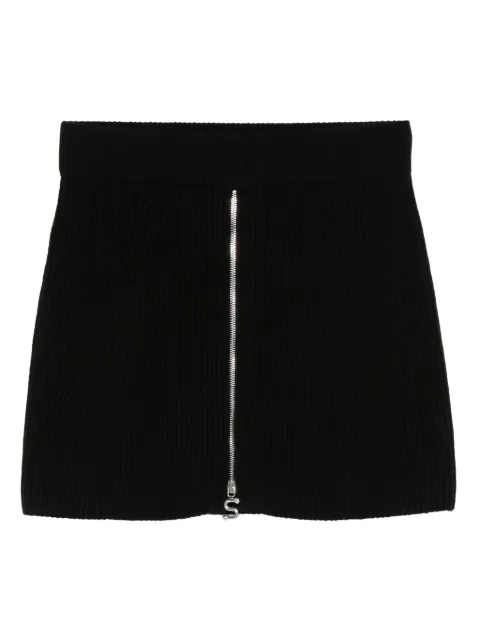 Sportmax ribbed zip-front mini skirt Black 2522306012600