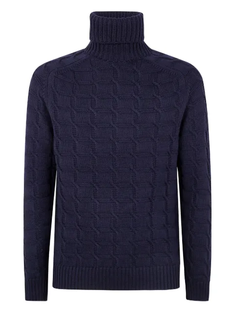 Zanone cable-knit turtleneck sweater Blue 810255ZN270